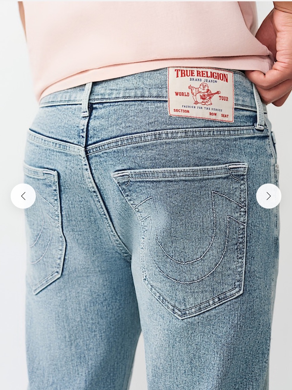 True Religion Men’s Light Blue Wash Denim Jeans